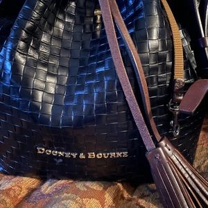 Authentic DOONEY & BOURKE drawstring bag, black and tmoro brown
